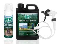 One Chem Outdoor Protection Kit - Tent and Gear Cleaning and Waterproofing - Includes 200ml Foam Cleaner and 2.5L Waterproof Spray - Long Hose Trigger