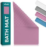 Vive Non-Slip Bath Mat with Suction Cups - 28" x 16" Extra Large Rubber Mat for Safety & Comfort - Patented Grip Prevents Slips and Falls for Kids, Elderly, Men, Women - XL Non Skid Shower & Tub Cover