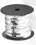 Spangle Paillette Sequins Roll Spangle Flat,String Trim DIY Projects, Sequin String Ribbon Roll for Crafts,Embellishments,Costume Accessories(6MM,100 Yard)