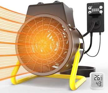 Greenhouse Heater with Thermostat - Portable Patio Outdoor Heater for Green House, Overheating Protection, Fast Heating, Garage Outdoor Use