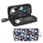 Damero Hard Stethoscope Case Holds 2 Stethoscopes, Stethoscope Travel Case Compatible with 3M Littmann/ADC/Omron/MDF Stethoscope and Accessories, Blue Cats