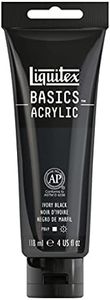 LIQUITEX Basics Acrylic Paint 118 ml Tube, Ivory Black