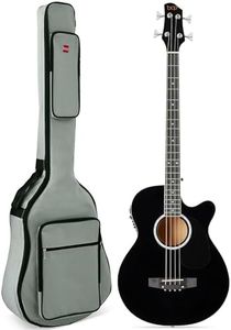 Best Choice Products Acoustic Electric Bass Guitar, Full Size 4 String, Fretted Bass Guitar w/Padded Gig Bag - Black