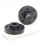 Befenybay 2PCS Black Rigid Flange Shaft Coupling,Universal Aluminum MOUNTING HUB for 6mm Shaft Pair with M3 Thread