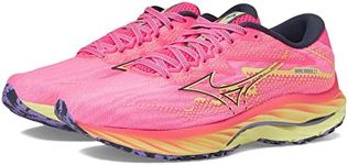 Mizuno Women's Wave Rider 27 Running Shoe, High-vis Pink-Ombre Blue, 9.5