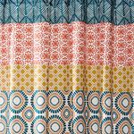 Lush Decor Bohemian Stripe Window Curtain Colorful Bold Design Panel Pair,52"W x 84"L, Turquoise & Orange