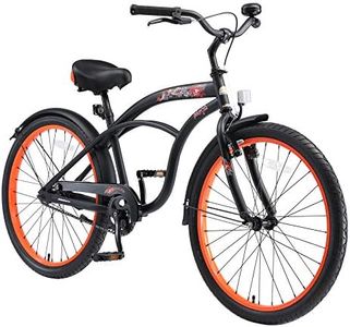 BIKESTAR Bicicleta Infantil para niños y niñas a Partir de 10 años | Bici 24 Pulgadas con Frenos | 24" Edición Cruiser Negro