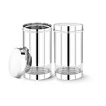 MAXIMA Sunshine Stainless Steel Canister - Elegant Circular Design for Tea, Coffee, and Spices | Leak Proof | Airtight Kitchen Storage Container (1200ml) Set of 2