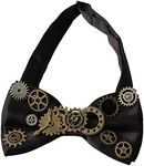 KOGOGO Steampunk Gears Bowtie Retro Costume Accessory, Black, One size