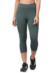 BLINKIN Women's 3/4 Gym Wear Skinny Fit Tights For Women With Side Pockets : Perfect For Active Wear, Yoga & Workout - The Ultimate Gym Pants For Women & Girls (015,Hunter Green,Size_L)