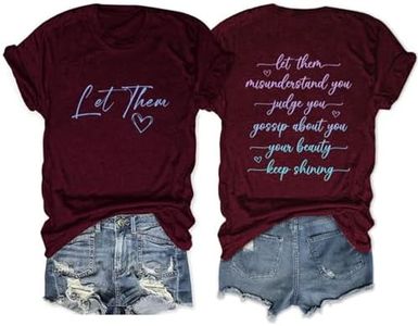 Let Them Misunderstand You T Shirts Womens Funny Letter Graphic Casual Short Sleeve Tops (1PC Printed Front and Back)