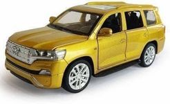 Bluebell 1:32 Scale Die-Cast Metal Toyota Land Cruiser Car with Openable Doors and Pull Back Action with Sound Light Mini Auto Toy Car for Kids (1:32 Land Cruiiser Car - Yellow)