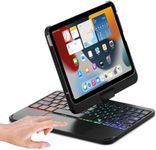 PboyiqiS Keyboard case for ipad Mini 6 Rotating,Touchpad Keyboard with 7 Color Backlit, for iPad Mini 6th Generation 8.3-inch Keyboard Case with trackpad, Black
