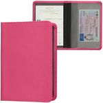 kwmobile Registration and Insurance Holder - Car Document Holder for Vehicle Documents and Cards - PU Leather - Dark Pink