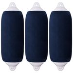 XMK Boat Fender Covers for Taylor Made Big B Center Rope Tube Boat Bumper Fender,3-Pack Navy Blue 9" x 26" Marine Fender Covers to Protect Boat Fender w Stretch Polyester