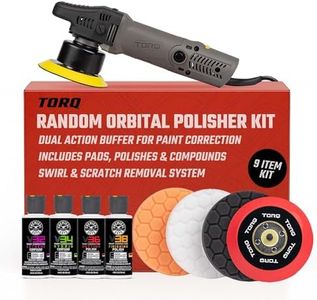 Chemical Guys TORQX Random Orbital Polisher, Pads, Polishes, and Compounds Kit - Safe for Cars, Trucks, SUVs, Motorcycles, and More, 700W Motor, 8mm Orbit, 9-Piece Set