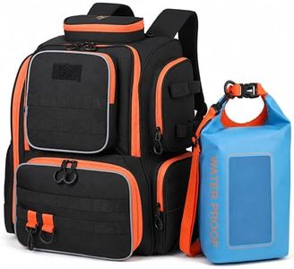 Kelokeli 40L Fishing Backpack with Extra Waterproof Storage Bag