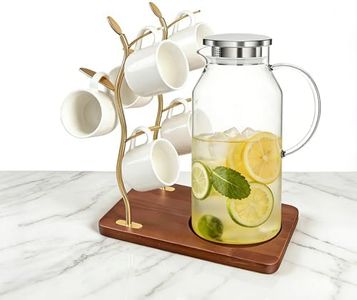 ZOESEEK Gold Coffee Mug Tree with Wooden Base, 8-Hook Coffee Mug Stand for Kitchen Counter, Elegant Metal Mug Tree for Counter, Mug Holder for Coffee Mugs, Tea Cups, Home Decor & Housewarming Gift