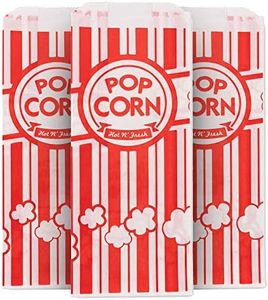 1 oz Paper Popcorn Bags Bulk (500 Pack) Small Red & White Pop-corn Bag Disposable for Carnival Themed Party, Movie Night, Halloween, Popcorn Machine Accessories & Supplies, Individual Servings