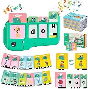 Spelling Games for Kids, Educational Toy For 3 4 5 6 Years Old Boys And Girls - Montessori Toys for Toddlers, CVC Word Builder Learning Machine, Speech Therapy Autism Sensory Toys for kids 3-6 (Green)