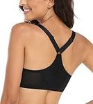 Lemorosy Unpadded Front Closure Lace Racerback Underwire Everyday Bra Women’s Full Figure Plus Size for Big Bust(Black,42E)