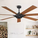 Parrot Uncle Ceiling Fans with Remote 72 Inch Ceiling Fan No Light Farmhouse Large Ceiling Fan without Light Outdoor Ceiling Fans for Patios Covered, Grey/Cherry