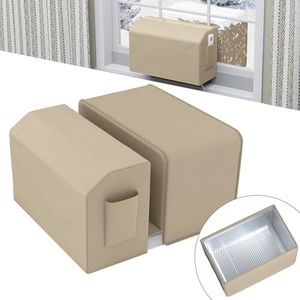 Forestchill 2 Pcs Window Air Conditioner Cover for U-shaped Window AC Unit, Upgraded Insulated Outdoor & Indoor Window AC Covers Set, Full Coverage and Weatherproof for Winter