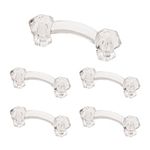 Franklin Brass PN0300-CLR-C1 3" Victorian Glass Kitchen or Furniture Cabinet Hardware Drawer Handle Pull, Clear, (5 Pack)