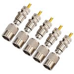 onelinkmore PL259 Coax Connectors PL259 UHF Male Solder Coax Connectors with Reducer Low Loss RF Adapter for RG8X RG8 Coaxial Coax Cable Pack of 5…