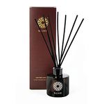 NUHR Home Reed Diffuser Scented Oil Leather & Oud Diffusers with Sticks for Home Multi Note Fragrance - Long Lasting Aroma Perfect Reed Diffuser, Minimum of 4 Months, UK-Made- Gift Set 100ml