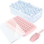 Ice Cube Tray with Lid and Storage Bin for Freezer Ninonly Mini 55Cubes Food-Grade Silicone Ice Cube Moulds Comes with Ice Container, Scoop Easy Release Perfect for Cocktails, Waterbottles or Whisky