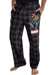 INTIMO Marvel Comics Men's Vintage Distressed Avengers Plaid Lounge Pants Sleepwear Pajama Pants (LG)