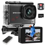 Apexcam M80 Action Camera with 64GB Card 4K 60FPS 48MP 40M Ultra HD Camera Underwater Waterproof Sport Camera 8X Zoom Pre-Recording WiFi Wide Angle with 2x1350 Battery Helmet Mount Accessories Kits
