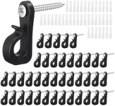 Invalidism 40-Pack Screw Hooks Q-Hanger Screw in Hooks with Safety Buckle for Light Wire for Hanging String Lights Fairy Lights Patio Light