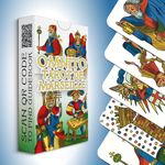 OMNITO Tarot of Marseille 78 Tarot Card Set | Pocket-Sized (4.13" x 2.3") Borderless Deck | Fortune Telling Cards | Classic meanings with Online Guide Book for Beginners