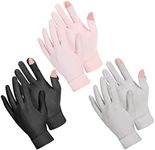 Bokon 3 Pairs Summer Sun Gloves for Women UV Protection Driving Gloves Full Finger Touchscreen Outdoor Gloves(Black, Gray, Pink)