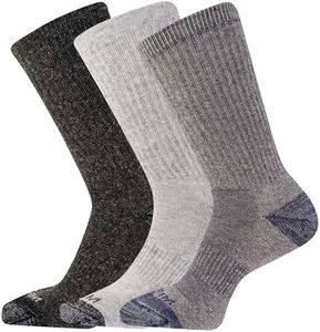 MERRELL Men's Cushioned Performance Hiker Casual Sock, Charcoal Black (Crew), Large-X-Large US