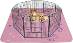 IEUUMLER Washable Pee Pads for Dogs Extra Large 71" x 71", 1 Pack Non-Slip & Waterproof Whelping Pad, Reusable Puppy Potty Training Pad for Playpen EU007 (Pink Dinosaur, 71"X71"-1pcs)