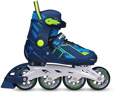 Nivia Pro 90 Inline Skate, Adjustable Inline Roller Skates for Unisex Adults, Outdoor Skating Shoes Roller Blades, 90mm Wheels for Smoother Rides (Large, Blue/Green)