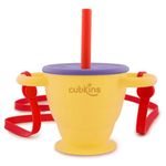 CUBKINS 2 in 1 Sip-N-Snack Cup for Baby, BPA Free Food Grade Silicone Snack Container and Sippy Cup for Toddler (Mango) - 275ml