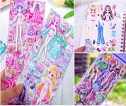 FunBlast Kawaii Stickers Set – Set of 2 Princess Dress-Up Change Stickers, DIY 3D Stickers for Girls, Aesthetic Sticker, Cute Stickers, Self Adhesive Stickers Set, Puffy Sticker Set (Pack of 2)