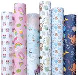 Aakar, Pack of 6, Gift Wrapping Paper Sheet, Gift Paper, Gift Wrap Roll, Gift Papers Sheets, Gift Cover Rapping Paper, Gift Wrapper (New Toddlers Pack), Multicolor