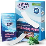 Dental Duty Teeth Whitening Strips – 28pcs Vegan White Strips for Coffee & Tea Stain Remover (14 Treatments) – Enamel Safe for Teeth Whitener, Dentist Formulated and Non-Toxic - Sensitive Free