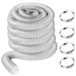 4'' x 50' Flexible Dust Collection Hose with Stainless Steel Hose Clamps PVC Clear Vacuum Hose Dust Collection Heavy Duty Pvc Dust Debris And Fume Dust Collection Systems for Woodworking