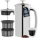 ESPRO P7 French press, 18 Ounce, Polished Stainless Steel