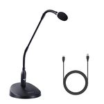 BOYA BY-GM18CU 18" Gooseneck Condenser Microphone with Base USB Podium Microphones for Computer One-Touch Mute Real Time Monitoring Desktop Mic for Video Conferences Streaming Meetings Lectures