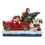 Enesco Jim Shore Disney Traditions Mickey Mouse and Friends on Red Truck Figurine, 6.5 Inch, Multicolor