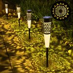 Geemoo Solar Lights Outdoor Garden, 4 Pack Solar Pathway Lights Waterproof, Solar Garden Lights Auto On/Off, Solar Lights Outdoor for Garden Yard Patio Walkway Driveway Landscapes Lawn (Warm White)