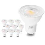 FTL 10-Pack GU10 LED Bulbs Dimmable 6W 600LM Spotlight 3000K Warm White, 60W Halogen Replacement, Dimmable 40 Degree Track Light Bulbs for Recessed Ceiling Lighting