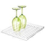 iDesign Forma Houseware Dish Drainer Board, Kitchen Dish Drying Drain Mat for Pots, Pans, Glasses, Bowls, Plates, Kitchen Utensils, Silverware and Knives-12" x 14.25" x 1.5", Clear